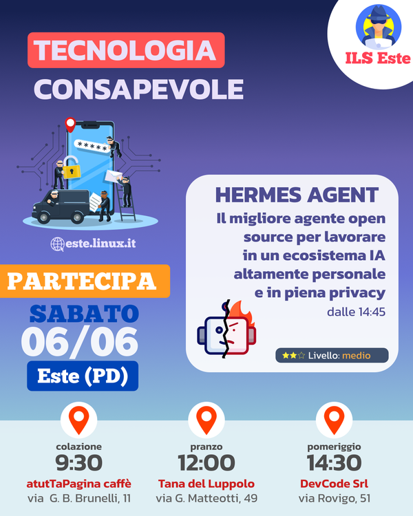Sabato 6 giugno: Hermes Agent, la migliore IA in totale privacy