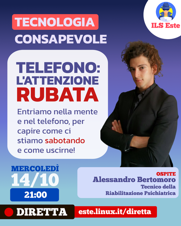 Mercoledi 14/10 alle 21:00 - Telefono: l'attenzione rubata